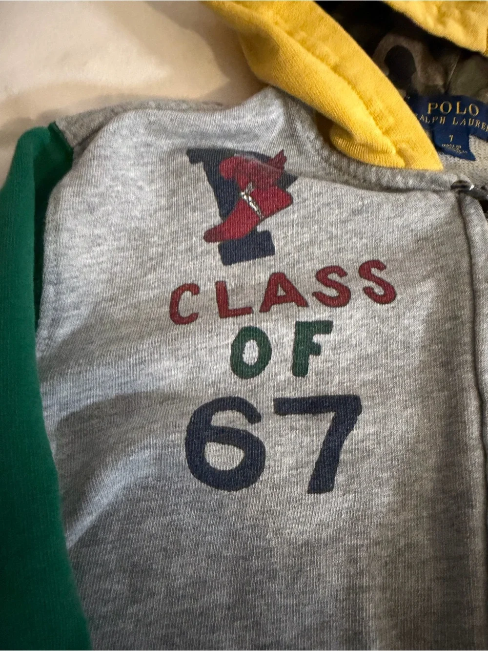 Polo by Ralph Lauren Colour-Blocked Cotton Hoodie, sz 7